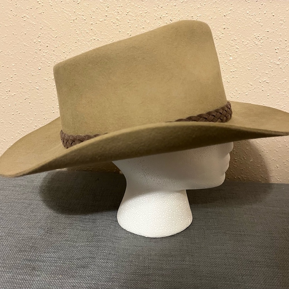 Sz L Drover Swagman Fur Felt Australian Hat Unisex Mink Brown - Picture 6 of 17